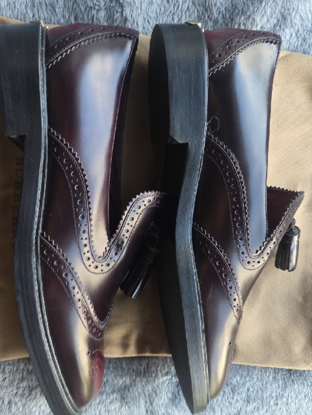 NEW Women's Burberry Tassel Brogue Wingtip Loafers  Size 39.5 - Picture 5 of 11